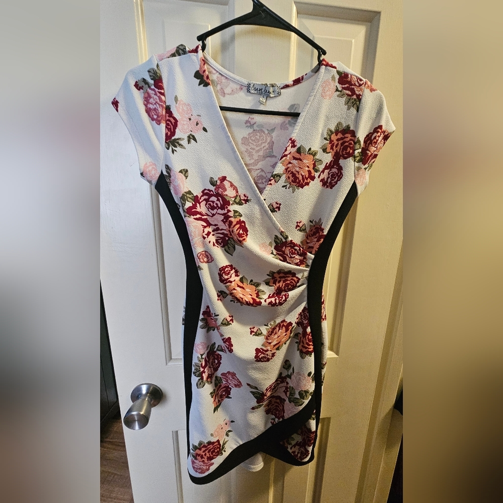 Crave Fame Floral Print Midi Dress - White and Pink